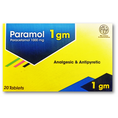 PARAMOL 1000 MG ( PARACETAMOL - ACETAMINOPHEN ) 20 TABLETS